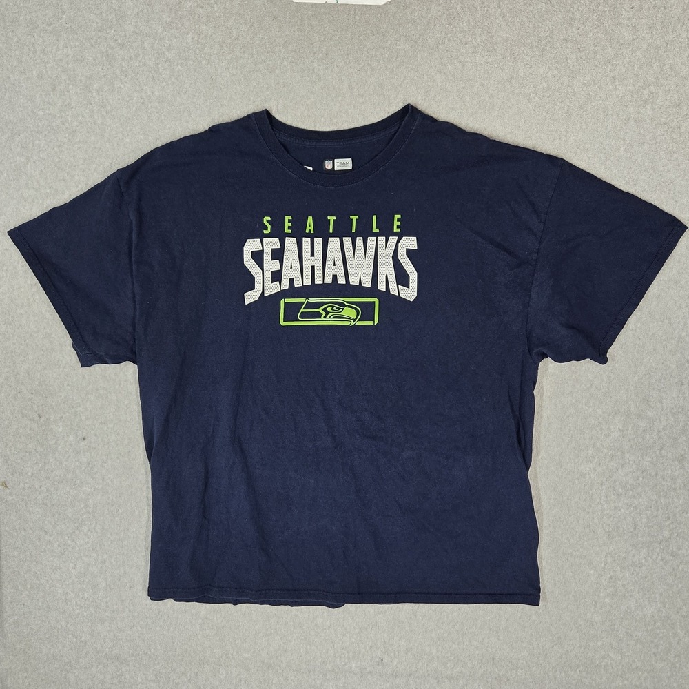 Seattle Seahawks Men Shirt 3XL Navy NFL Team Apparel Graphic Sports Short Sleeve